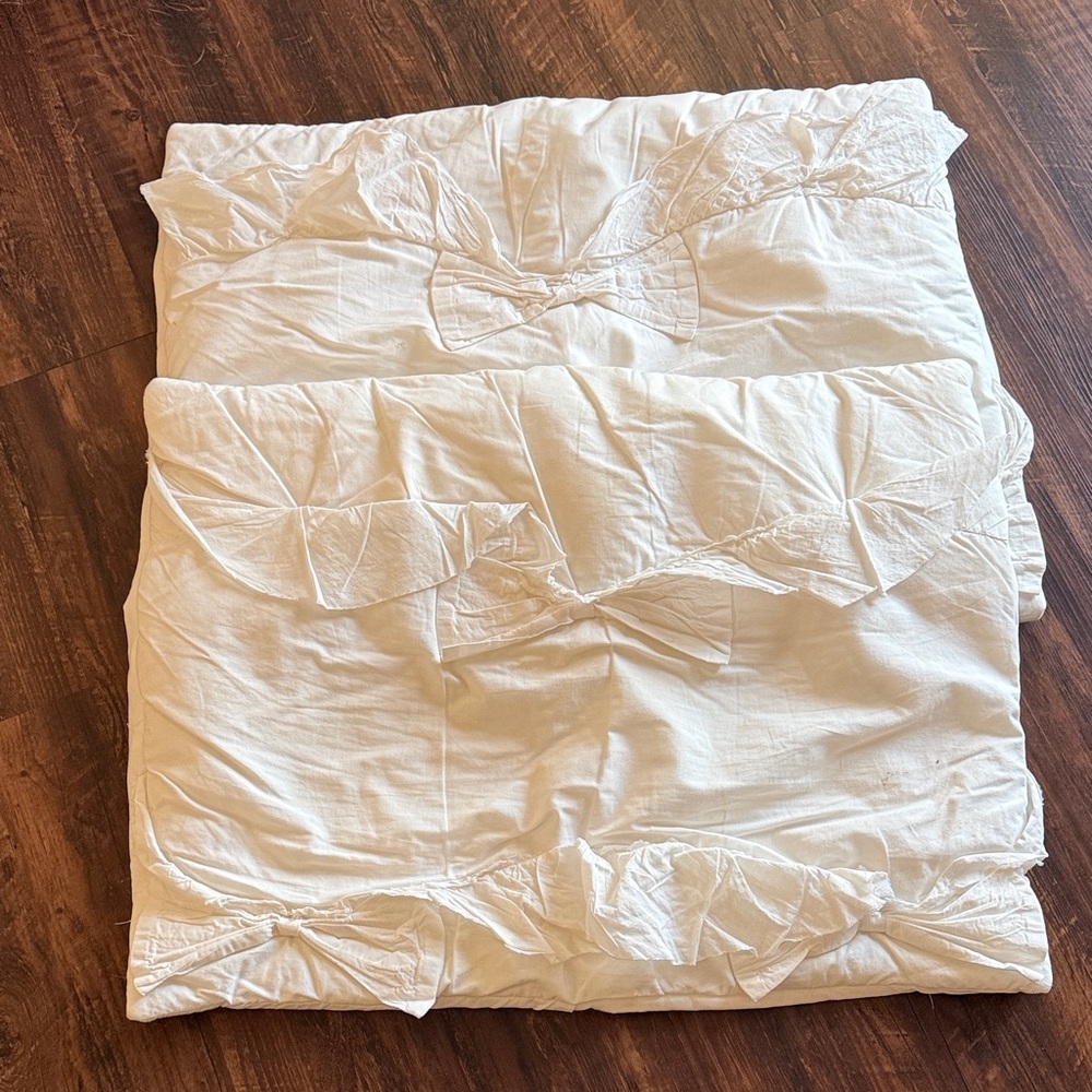 LoveShackFancy White Ruffled Pillow Sham (2)